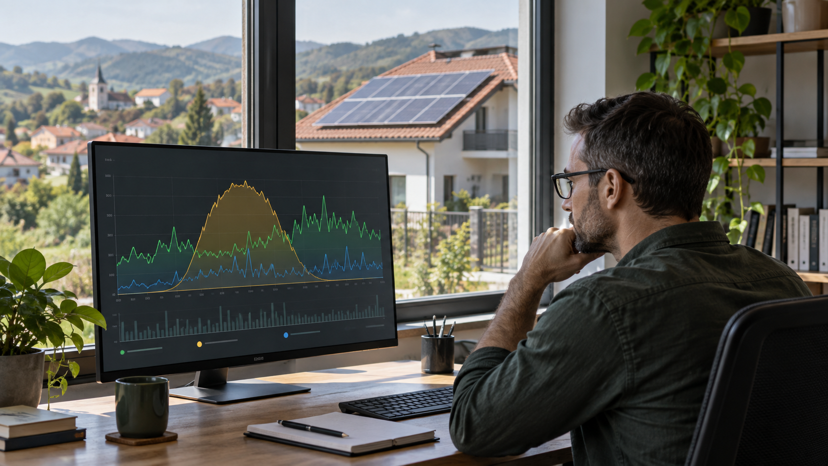 Curba de consum fotovoltaice analizată pentru dimensionarea unui sistem solar